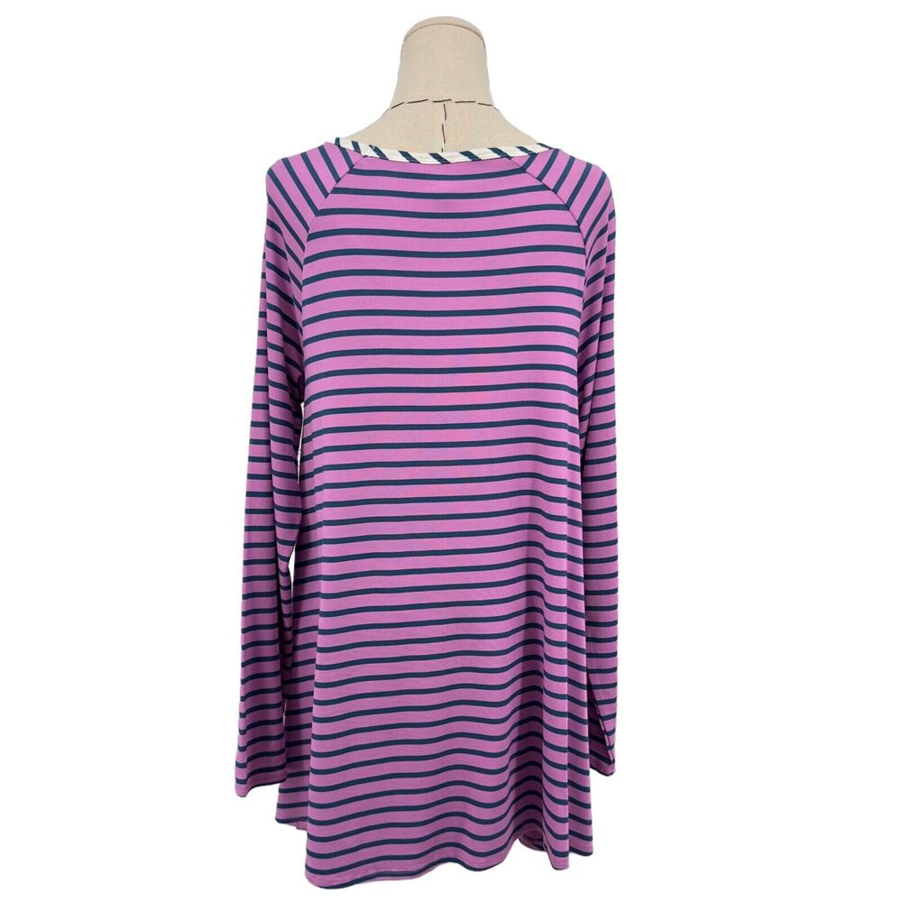 Matilda Jane‎ Long Sleeve Top Womens Size Large Purple Stripe Front Pockets - Picture 6 of 14